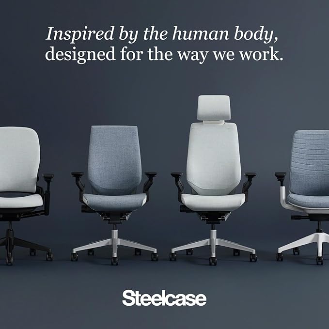 Steelcase Series 2 Office Chair - Ergonomic Work Chair with Wheels for Hard Flooring - with Back Support, Weight-Activated Adjustment & Arm Support - Adjustable Rolling Chairs for Desk - Licorice