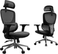 Ergonomic Office Chair, High Back Desk Chair with 4D Armrests, 135° Reclining Swivel Chair with 3-Level Tilt Lock, 2D Headrest & Sliding Seat, Dual Back Support, Adjustable Lumbar, Heavy Duty 1600 lbs