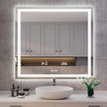 ISKM 40'' x 38'' LED Mirror for Bathroom Lighted Vanity Mirror for Wall Front Lights + Backlit LED Bathroom Mirror Anti-Fog Tempered Glass ETL Listed