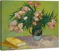 Wieco Art Oleanders 1888 Giclee Canvas Prints Wall Art by Van Gogh Floral Oil Paintings Reproduction for Home Decorations Modern Stretched and Framed HD Classic Abstract Flowers Pictures Artwork