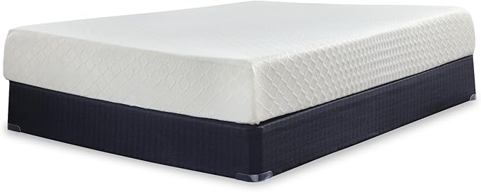 Signature Design by Ashley Full Size Chime 10 Inch Medium Firm Memory Foam Mattresswith Green Tea & Charcoal Gel for Pressure Relief, Fiberglass Free, Mattress In A Box