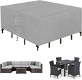 Easy-Going Square Patio Furniture Cover Waterproof Outdoor Dining Table and Chair Cover Anti-UV Outside Sectional Sofa Set Covers (64"L x 64"W x 28"H, Grey)