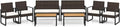 Tangkula 8 Pieces Patio Furniture Set, Outdoor Rattan Conversation Set w/Cushioned Chairs & Wood Plastic Coffee Table, Wicker Sectional Seating Furniture for Backyard, Poolside, Porch (Off White,2)