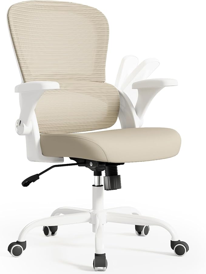 TRALT Office Chair - Ergonomic Office Chair with Back Support, Home Office Desk Chairs, Comfy Desk Chair, Computer Chair, 330lbs Wide Seat Big and Tall Office Chairs for Office Workers (Beige)