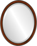 OVALCREST Oval Beveled Wall Mirror for Home Decor - Toronto Style - Vintage Cherry - 26" x 20"