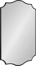 Kate and Laurel Hollyn Glam Scalloped Wall Mirror; 20 x 30; Black; Decorative Traditional Wall Decor with Elegant Frame and Soft Scallops