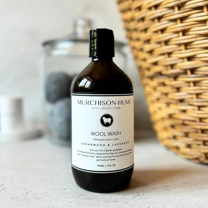 Murchison-Hume Luxury Wool Wash – Eco-Friendly Detergent for Wool, Cashmere & Delicates – Cedarwood or Lavender – Plant-Based, Biodegradable Formula, Gentle Care, 17oz
