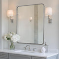 ANDY STAR Wall Mirror for Bathroom, 30x36 Inch Brushed Nickel Bathroom Rectangle Mirror, Modern Rectangular with Thick Tube Metal Frame for Vanity Over Sink, Horizontal/Vertical