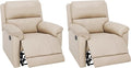 MINCETA Recliner Chairs,Modern Nursery Recliner 5" Wall Hugger Nursery Recliner with Overstuffed Arm and Back for Living Room,Set of 2,PU Leather in Khaki