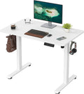Casaphoria 40 x 24 inches Electric Standing Desk, Sit to Stand Desk with Memory Height Adjustment, Home Office Computer Desk for Writing and Games, White