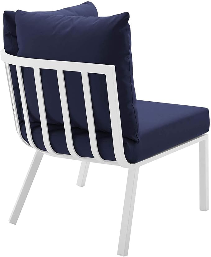 Modway Riverside Outdoor Furniture, 3-Piece Set, White Navy