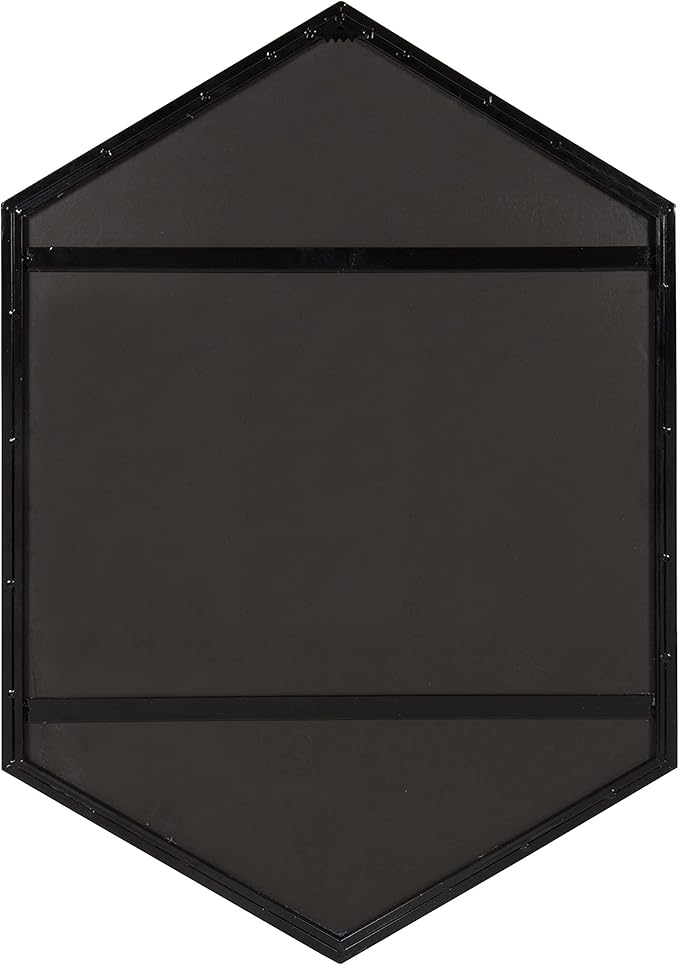 Kate and Laurel McNeer Large Hexagon Metal Wall Mirror, 31x22, Black