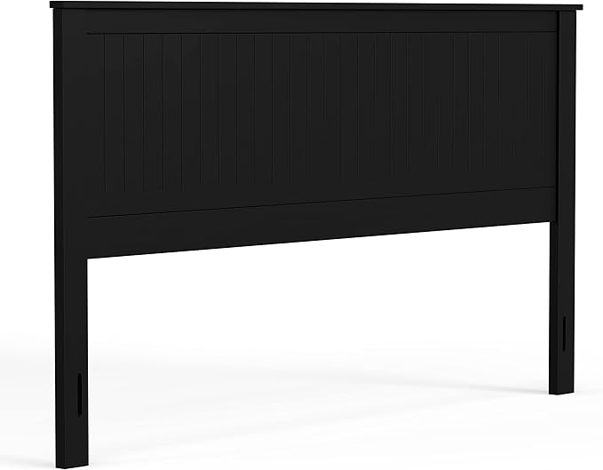 Glenwillow Home Wainscott Wood Panel Headboard in Black - King Size