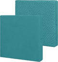 Easy-Going Waterproof Patio Cushion Covers 24x24x4 inch 2 Pack Replacement Non-Slip Outdoor Seat Cushion Slipcover with Zipper. Teal