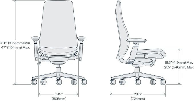 Haworth Fern Ergonomic Office Chair – Stylish and Innovative Desk Chair with Digital Knit Finish - with Lumbar Support (Deep Sea)