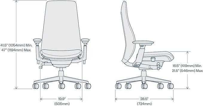 Haworth Fern Ergonomic Office Chair – Stylish and Innovative Desk Chair with Digital Knit Finish - Without Lumbar Support (Deep Sea)