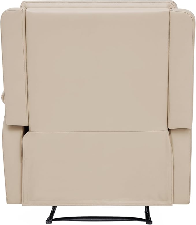MINCETA Recliner Chairs,Modern Nursery Recliner 5" Wall Hugger Nursery Recliner with Overstuffed Arm and Back for Living Room,Set of 2,PU Leather in Khaki