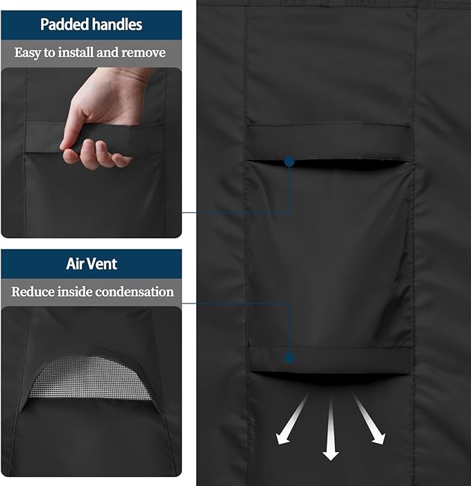 Easy-Going Round Patio Furniture Cover Waterproof Outdoor Dining Table and Chair Cover Anti-UV Outside Sectional Sofa Set Covers (72"DIA x 28"H, Black)