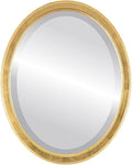OVALCREST Oval Beveled Wall Mirror for Home Decor - Toronto Style - Gold Leaf - 22" x 18"