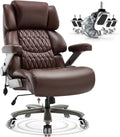 Big and Tall Office Chair 700lbs- Large High Back Executive Computer Desk Chair with 3D Flip-Up Arms, Adjustable Lumbar Support, Extra Wide Plus Size Seat, Heavy Duty Metal Base & Quiet Rubber Wheels