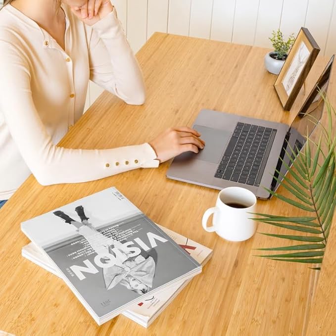 FLEXISPOT EN1 Bamboo Standing Desk, 48 x 24 Inches Whole-Piece Electric Adjustable Height Desk (Black Frame + Bamboo Top, 2 Packages)