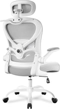 Ergonomic Office Chair with Headrest 3D, Mesh Office Desk Chair with Adjustable Lumbar Support, Computer Chair with Flip up Armrests, 350LBS Capacity - Design for Home/Offices - Grey