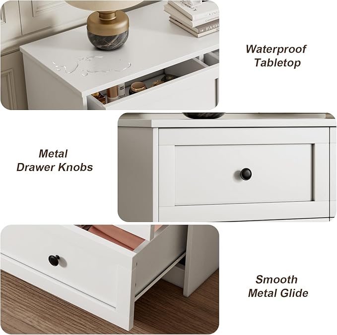 10 Drawer Double Dresser for Bedroom, 59.1" Wide Dressers & Chests of Drawers with Large Capacity Storage,White Dresser for Bedroom,Hallway,White