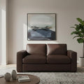 Naomi Home Freya Oversized Genuine Leather Loveseat Sofa - Ultimate Comfort - Modern Small Couch - Mid-Century Living Room Couch, Eco-Friendly Corner Loveseat, Reversible Cushions, Espresso