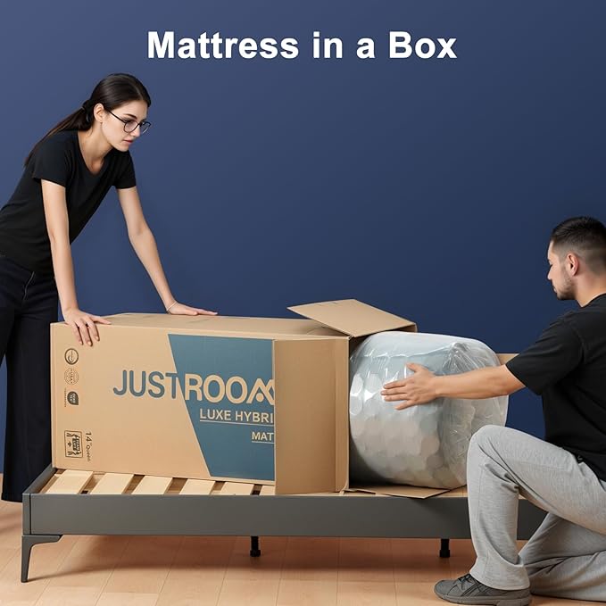 Firm King Size Mattress 14 Inch Hybrid King Mattress with Gel Memory Foam-Cooling Ice Silk Top, Support&Back Pain Relief, Individual Pocket Spring, CertiPUR-US Certified Mattress in a Box