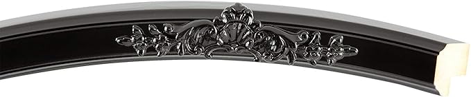 OVALCREST Oval Beveled Wall Mirror for Home Decor - Athena Style - Gloss Black - 26" x 20" Outside Dimensions