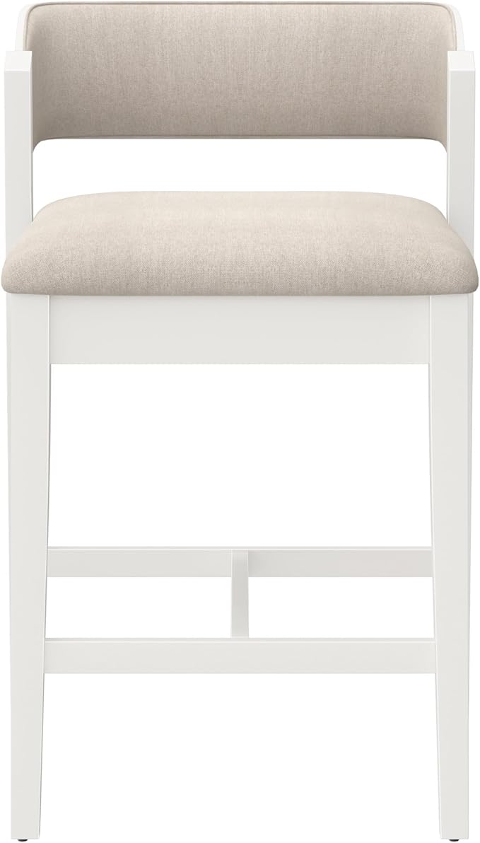 Hillsdale Dresden Wood Counter Height Stool, White