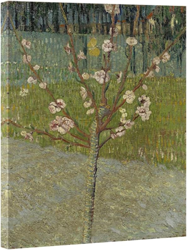 Wieco Art Almond Tree in Blossom by Van Gogh Famous Oil Paintings Reproduction Classic Canvas Prints Wall Art Abstract Flowers Pictures for Home Decor Modern Stretched and Framed Landscape Artwork