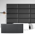 Art3d Peel and Stick Black King Headboard, 12-Pack Upholstered Headboard for Queen, Full-Size Bed, Padded Wall Panel