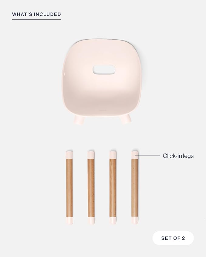 Lalo The Play Kit - Kids Table & Chairs Set with Sustainably Sourced Wood Table & 2 Non-Toxic Bucket Seat Chairs - Safe & Comfortable - Coconut/Grapefruit