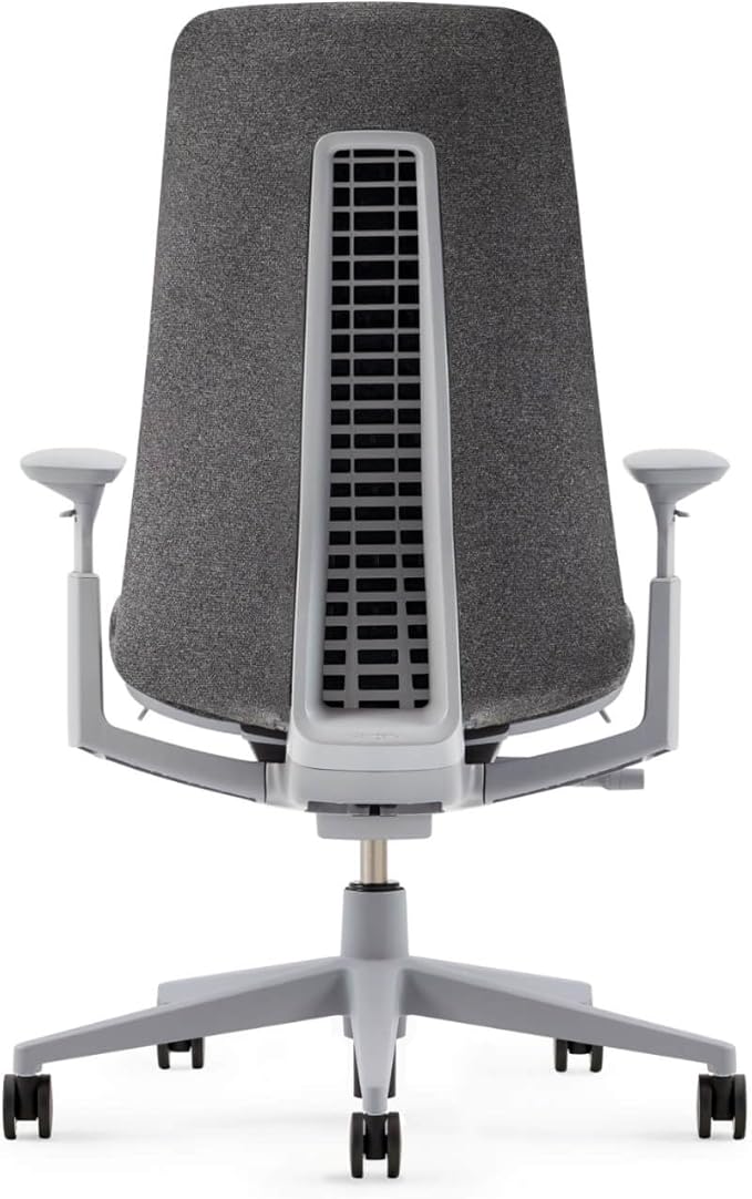 Haworth Fern Ergonomic Office Chair – Stylish and Innovative Desk Chair with Digital Knit Finish - Without Lumbar Support (Heathered Grey)