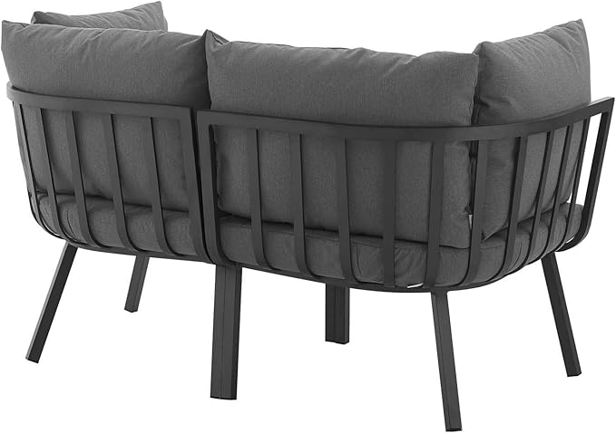 Modway Riverside Outdoor Furniture, 2-Piece Set, Gray Charcoal