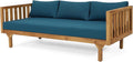 Christopher Knight Home Claremont Outdoor 3 Seater Daybed with Cushions - Acacia Wood - Teak/Dark Teal
