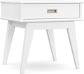 SIMPLIHOME Draper Solid Hardwood 22 inch Wide Rectangle Mid Century Modern End Table in White for The Living Room and Bedroom