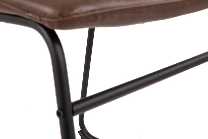 Signature Design by Ashley Mid Century Centiar Dining Bucket Chair Set of 2, Black and Brown