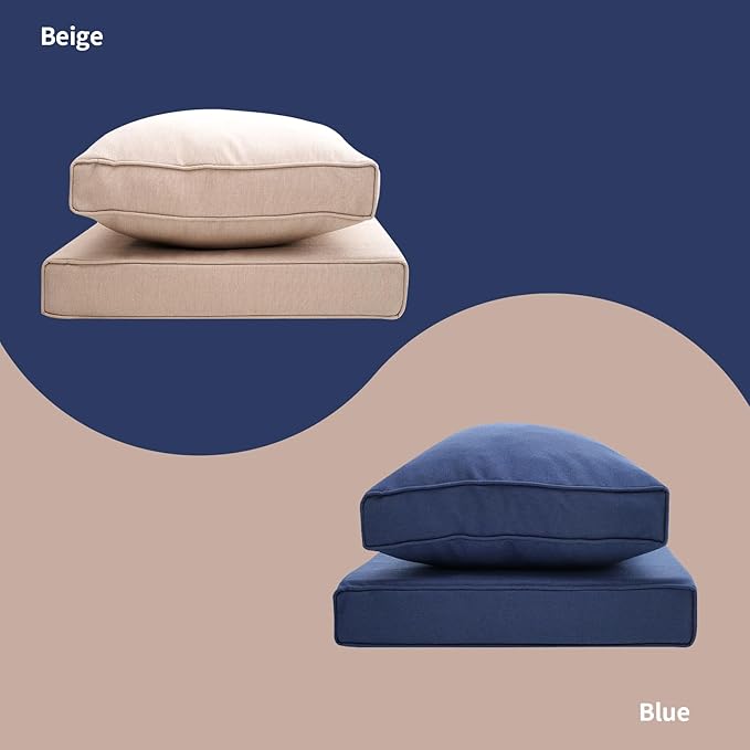 Patio Furniture Sofa Cushion Set Outdoor Living Deep Seating Cushions Thick Foam Replacement Cushion,21.7x21.7 Inch,Medium Grey
