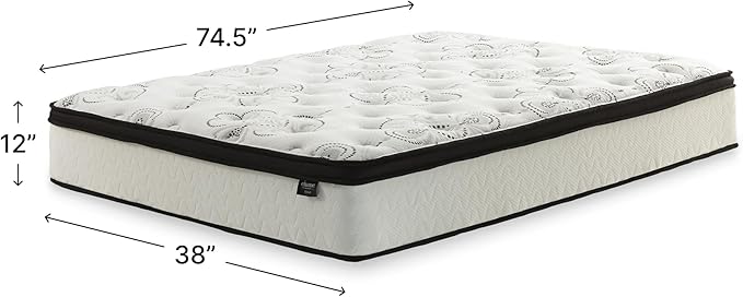 Signature Design by Ashley Chime Hybrid California King 12" Mattress with Gel Memory Foam, Medium Firm, Pressure Relief, Fiberglass Free Mattress in a Box