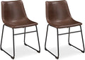 Signature Design by Ashley Mid Century Centiar Dining Bucket Chair Set of 2, Black and Brown