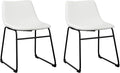 Signature Design by Ashley Centiar Urban Industrial Faux Leather 18.75" Bucket Dining Chair, 2 Count, White