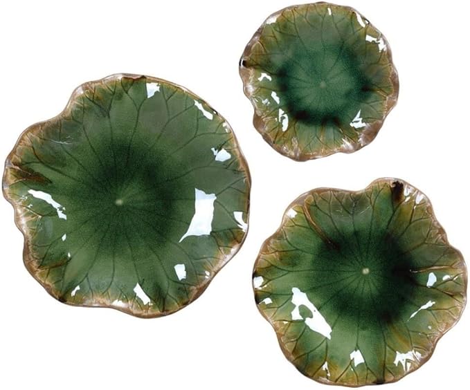Uttermost Abella Forest Green Ceramic 3-Piece Wall Art Set