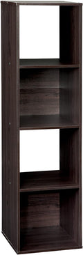 ClosetMaid Cubeicals 4 Cube Storage Shelf Organizer, Stackable, Vertical or Horizontal, Easy Assembly, Wood, Espresso Finish