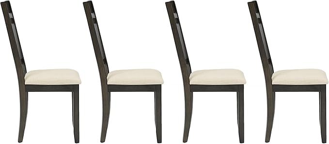 Crosley Furniture Hayden Modern Farmhouse Slat Back Wood Dining Chairs Set of 4, Kitchen Chair, Slate/Crème