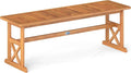 Tangkula Outdoor Acacia Wood Bench, Backless Patio Dining Bench with Slatted Seat & 800 lbs Weight Capacity, Outside Loveseat Seating Furniture for Porch, Garden, Balcony & Backyard