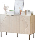 Large Buffet Sideboard Cabinet,45.98" Long Credenza Storage Cabinet,Mid Century Modern Kitchen Pantry Storage Cupboard Cabinets with 3 Doors and Shelves,Fluted Entryway Cabinets for Dining Room