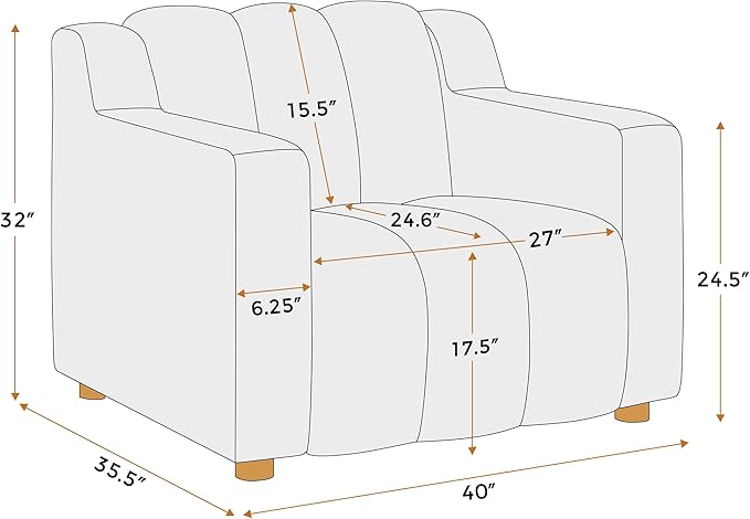 VANOMi Oversized Accent Chair, Modern Living Room Chairs, Comfy Boucle Fabric Upholstered Armchair for Bedroom, Office, Waiting Room (White Boucle)