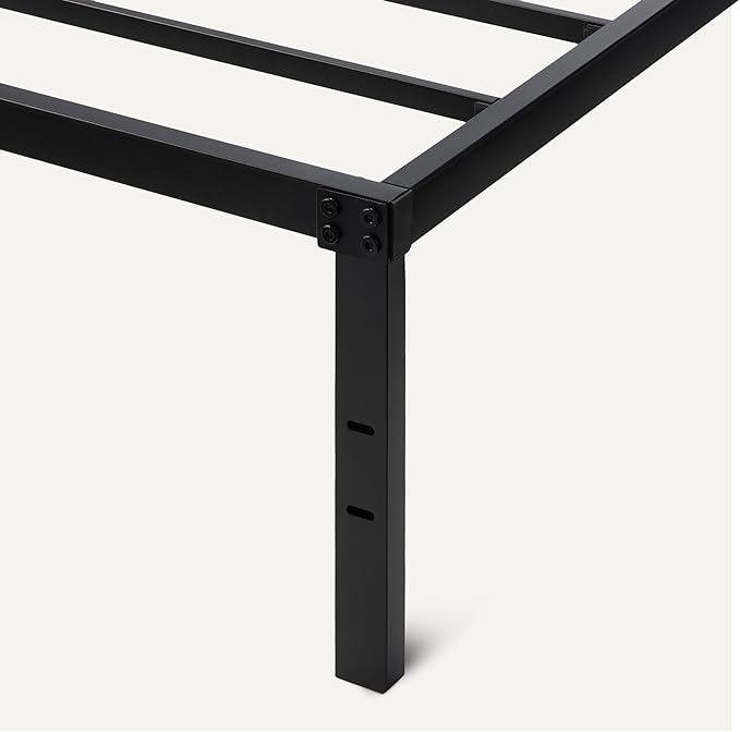 Amazon Basics Metal Bed Frame, Non-Foldable Platform Bed, Easy Assembly, Twin, 39W x 75L x 14H in, Black